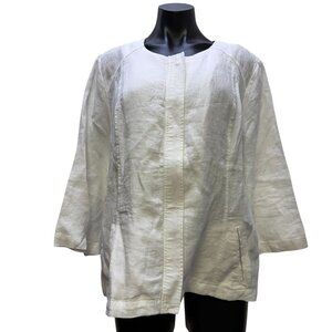 NWT Chico's Linen Jacket White 3/XL